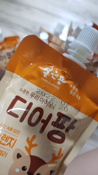 [몸엔용] 우리 아이 건강간식, 달콤한 녹용곤약젤리 디어팡 4종 — 5점을 준 리뷰어가 2022년 3월 올린 사용 사진