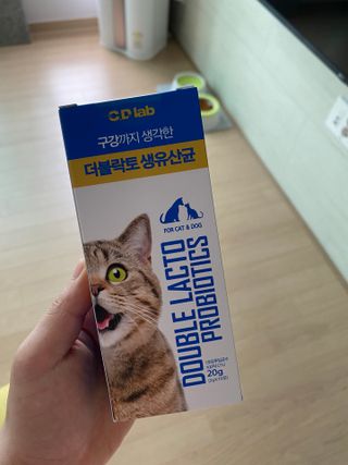 씨디랩 구강에서 장까지 한 번에 관리하는 더블락토 강아지 고양이 유산균 — 5점을 준 리뷰어가 2021년 6월 올린 사용 사진