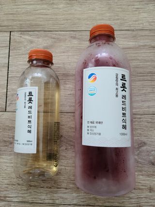트롯전통식혜 트롯레드비트식혜 1리터 +500리터 — 5점을 준 리뷰어가 2021년 5월 올린 사용 사진