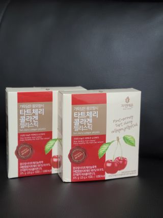 자연에온 가득담은 몽모랑시 타트체리 콜라겐 젤리스틱 — 5점을 준 리뷰어가 2021년 1월 올린 사용 사진