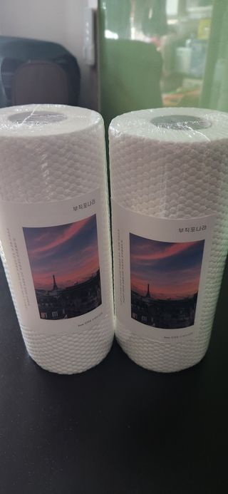 부직포나라 중금속유해물질ZERO 뜯어쓰는 주방 일회용수세미 60매 2매 — 5점을 준 리뷰어가 2022년 10월 올린 사용 사진
