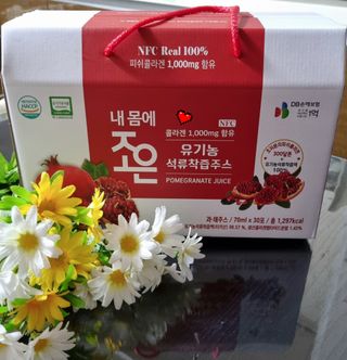 농업회사법인조은 유기농 석류 NFC 착즙주스 70ml 30포 — 5점을 준 리뷰어가 2021년 10월 올린 사용 사진
