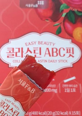 서울에프엔비 콜라스틴 3종 뷰티젤리스틱 45입 [ABC핏 15입 /  석류핏 15입 / 청스피루리나 15입] — 5점을 준 리뷰어가 2021년 9월 올린 사용 사진