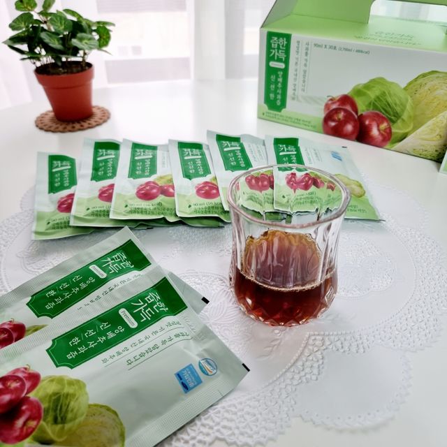 즙한가득 신선한 양배추사과즙 90ml x 30포, 선물박스 리뷰 사진