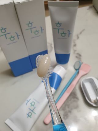 [심폐소생소] 무불소 임산부 천연 치약 — 5점을 준 리뷰어가 2021년 9월 올린 사용 사진