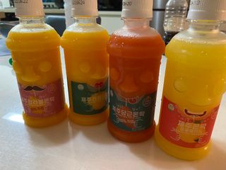 탐라원 제주의 맛, 몬딱주스 4종세트 - 한라봉몬딱주스, 천혜향몬딱주스, 청귤에이드, 당근몬딱주스 — 3점을 준 리뷰어가 2021년 8월 올린 사용 사진