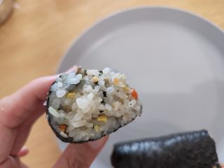 해풀잎 누구나 김밥*1ea [(혼합야채 35g *1ea,  김밥김 (5g, 5ea),  양념간장 (6g, 5ea), 참기름(5g, 2ea)] — 5점을 준 리뷰어가 2022년 9월 올린 사용 사진