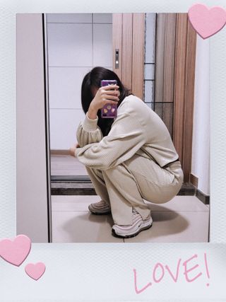 프런투라인 비마이 봄버 포켓 크롭 가디건 — 5점을 준 리뷰어가 2022년 3월 올린 사용 사진