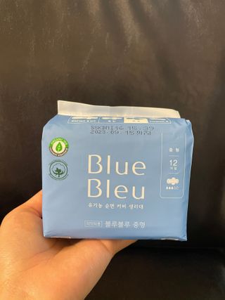 블루블루 유기농 순면 커버 생리대 — 5점을 준 리뷰어가 2021년 2월 올린 사용 사진