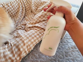 [푸푸몬스터] 비건 펫 데오 스프레이(탈취제) 500ml (유향/무향 택 1) — 5점을 준 리뷰어가 2022년 7월 올린 사용 사진