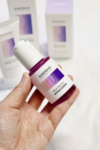 바노바기 코스메틱 바노바기 밀크 씨슬 리페어 세럼 30ml & 크림 50ml — 5점을 준 리뷰어가 2024년 6월 올린 사용 사진