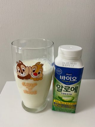 LIVE 매일바이오 알로에 드링킹 요거트 — 5점을 준 리뷰어가 2022년 4월 올린 사용 사진