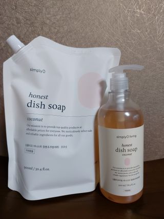 심플리오리빙 어니스트 주방세제 본품 500ml + 리필 900ml (코코넛향) — 5점을 준 리뷰어가 2022년 6월 올린 사용 사진
