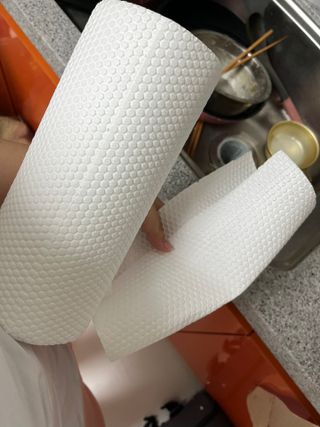 부직포나라 중금속유해물질ZERO 뜯어쓰는 주방 일회용수세미 60매 2매 — 5점을 준 리뷰어가 2022년 11월 올린 사용 사진