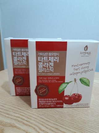 자연에온 가득담은 몽모랑시 타트체리 콜라겐 젤리스틱 — 5점을 준 리뷰어가 2021년 1월 올린 사용 사진