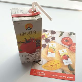 도이캄 착즙 완숙 토마토 200ml 12팩 무설탕 태국왕실 기내식주스 — 5점을 준 리뷰어가 2021년 2월 올린 사용 사진
