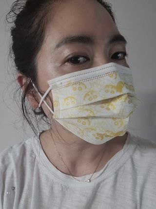[숨그림] 덴탈마스크 짱구 우리아이 그리고 내가 쓰는 믿을수있는 케릭터 마스크 — 3점을 준 리뷰어가 2021년 9월 올린 사용 사진