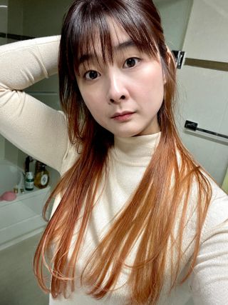 [유니프] 헤어 샤이니 핑크 컬러 트리트먼트240g — 5점을 준 리뷰어가 2023년 12월 올린 사용 사진