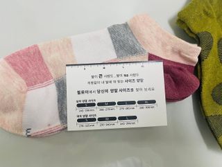 [사이즈가 있는 양말 필로이] 여자 스니커즈 발목 양말 5족 세트【 S, M, L, 】3가지 사이즈 — 4점을 준 리뷰어가 2022년 7월 올린 사용 사진