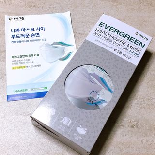 에버그린 순면 끈조절 KF80 마스크 - 화이트/블랙 컬러 대형 - 10매 — 5점을 준 리뷰어가 2021년 7월 올린 사용 사진