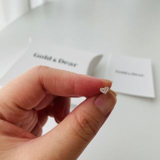 [골드앤디어] 14K 하트 미니 큐빅 피어싱_3color — 3점을 준 리뷰어가 2021년 7월 올린 사용 사진