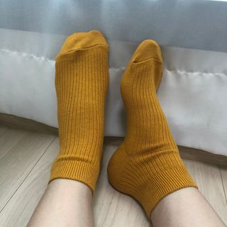 [사이즈가 있는 양말 필로이] 남/여 골지 발목 양말 4족 세트 남【S, M, L, XL】여【S, M, L】_컬러 랜덤 — 5점을 준 리뷰어가 2022년 6월 올린 사용 사진