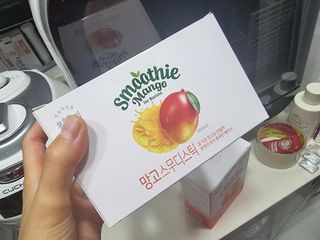 [복음자리] 바리스타 패키지 2종 랜덤발송 (딸기스무디 스틱+샤인머스캣에이드 or 망고스무디+자몽에이드) — 5점을 준 리뷰어가 2022년 7월 올린 사용 사진