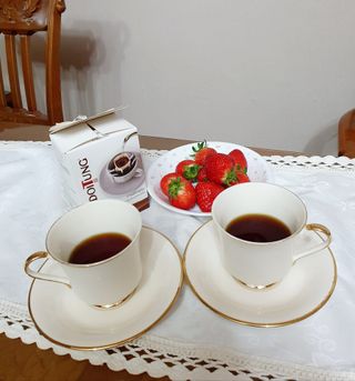 도이퉁 드립백 커피 60g 다크로스트 미디움로스트 — 3점을 준 리뷰어가 2021년 3월 올린 사용 사진