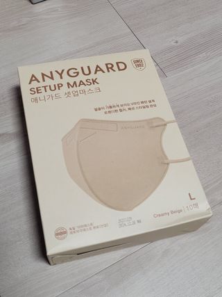 애니가드 셋업마스크 4컬러 각 10매입 [크리미베이지, 캐시미어로즈, 초콜렛브라운, 미드나잇네이비] — 5점을 준 리뷰어가 2022년 2월 올린 사용 사진