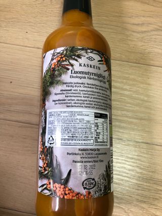 H365 [Kaskein Luomutyrniglögi] 핀란드 전통 무알콜 멀드와인 시벅톤 글로기 — 5점을 준 리뷰어가 2021년 4월 올린 사용 사진