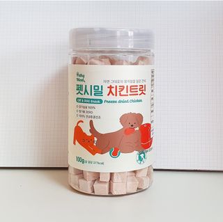 [펫시밀] 원물그대로 영양듬뿍 진공동결건조 북어트릿75g,치킨트릿100g,연어트릿75g 강아지 고양이 간식 — 5점을 준 리뷰어가 2023년 6월 올린 사용 사진