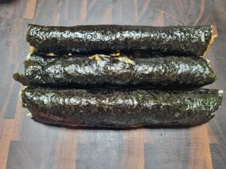 해풀잎 누구나 김밥*1ea [(혼합야채 35g *1ea,  김밥김 (5g, 5ea),  양념간장 (6g, 5ea), 참기름(5g, 2ea)] — 5점을 준 리뷰어가 2022년 7월 올린 사용 사진