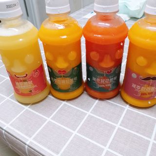 탐라원 제주의 맛, 몬딱주스 4종세트 - 한라봉몬딱주스, 천혜향몬딱주스, 청귤에이드, 당근몬딱주스 — 5점을 준 리뷰어가 2021년 7월 올린 사용 사진
