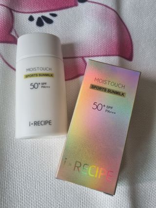아이레시피 모이스트터치 스포츠 선밀크 50ml (SPF50+ PA+++) — 5점을 준 리뷰어가 2023년 6월 올린 사용 사진