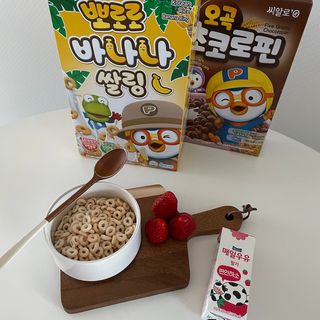 씨알푸드 뽀로로 시리얼 3종 — 5점을 준 리뷰어가 2022년 2월 올린 사용 사진
