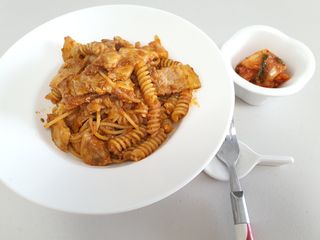 이탈리안 프리미엄 파스타 룸모 Rummo 파스타 2종 + 바질 페스토 + 블랙 트러플 페이스트 — 5점을 준 리뷰어가 2021년 7월 올린 사용 사진