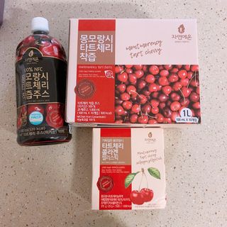 자연에온 몽모랑시 타트체리 3종 세트 구성 - 저분자콜라겐젤리, NFC 착즙주스 — 5점을 준 리뷰어가 2021년 7월 올린 사용 사진