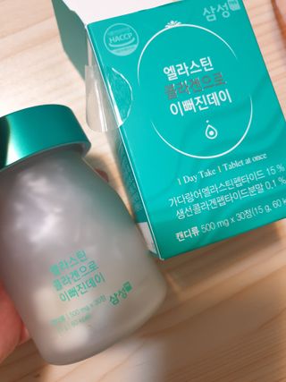 체인미 엘라스틴 콜라겐으로 이뻐진데이 500mg x 30정 — 5점을 준 리뷰어가 2021년 12월 올린 사용 사진