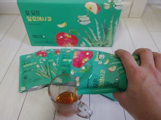 서울약사신협 잘 담은 알로애사과_70ml x 30포 — 5점을 준 리뷰어가 2021년 9월 올린 사용 사진