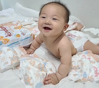킨도 프리미엄 슈퍼드라이니스 밴드형 기저귀 — 5점을 준 리뷰어가 2021년 7월 올린 사용 사진