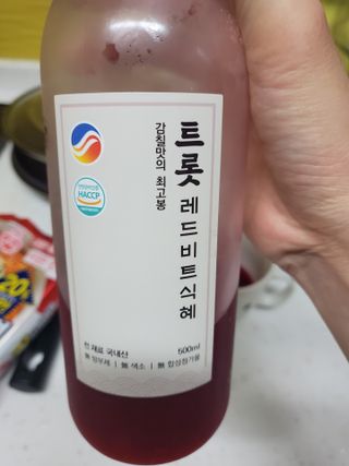 트롯전통식혜 트롯레드비트식혜 1리터 +500리터 — 5점을 준 리뷰어가 2021년 5월 올린 사용 사진