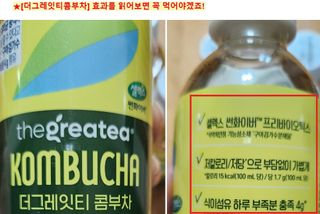 더그레잇티 콤부차 [매일유업] 더그레잇티 44kcal 콤부차 300ml *12개입 (오리지널 6개+베리리치 6개) — 5점을 준 리뷰어가 2023년 7월 올린 사용 사진