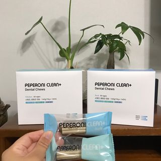 페페로니 2종 세트 클린플러스 덴탈껌 치킨+덕 — 4점을 준 리뷰어가 2021년 8월 올린 사용 사진