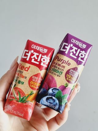 [롯데칠성] 야채듬뿍 더'진한 [롯데칠성] 야채는 이제 COLORFULL! 야채듬뿍  더 진한 레드 4개 +퍼플 4개 (총 8개) — 5점을 준 리뷰어가 2023년 6월 올린 사용 사진