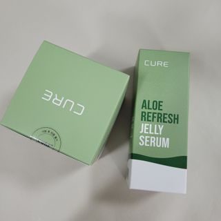 김정문알로에 큐어 큐어 알로에 리프레쉬 젤리 세럼, 큐어 알로에 하이드로 젤리 크림 — 5점을 준 리뷰어가 2021년 2월 올린 사용 사진