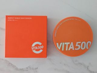 광동생활건강 MF[광동] 비타500✨주름개선·미백·SPF50+🌞퍼펙트쉴드 빅 선쿠션 본품 — 5점을 준 리뷰어가 2024년 5월 올린 사용 사진