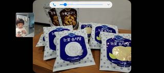 딜라이트 프로젝트  달콤한 눈꽃 간식세트( 눈꽃 솜사탕 / 레몬라임 솜사탕 / 달고나 총 7EA+스마트톡 증정) — 5점을 준 리뷰어가 2022년 5월 올린 사용 사진