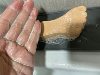 제이제이바이오 닥터풋 허브발비누 — 5점을 준 리뷰어가 2022년 4월 올린 사용 사진