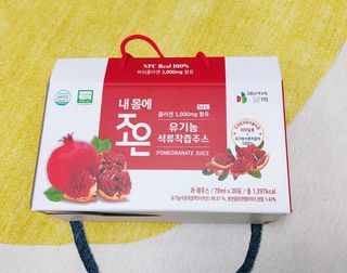 농업회사법인조은 유기농 석류 NFC 착즙주스 70ml 30포 — 5점을 준 리뷰어가 2021년 10월 올린 사용 사진