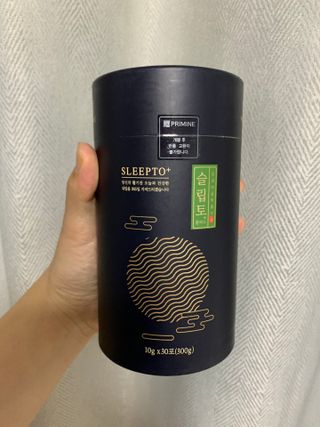 프리마인 자체 기업부설 연구소에서 찾아낸 건강한 수면의 비밀.  슬립토 플러스 30포 — 3.5점을 준 리뷰어가 2022년 5월 올린 사용 사진